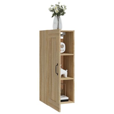 vidaXL Hanging Cabinet Sonoma Oak 13.8"x13.4"x35.4" Engineered Wood