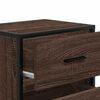 vidaXL Wall-mounted Bedside Cabinet Brown Oak Engineered wood, Metal