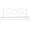 vidaXL Bed Frame White Powder-Coated Steel Double Bed Frame