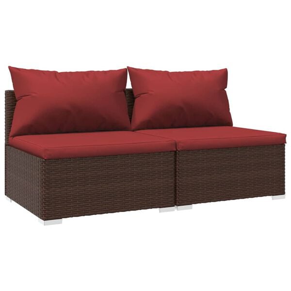 vidaXL Garden Lounge Set Brown and Cinnamon Red