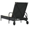 vidaXL Sun Lounger Black PE rattan, powder-coated steel Standard