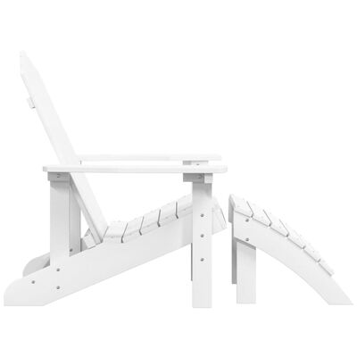 vidaXL Patio Adirondack Chair with Footstool HDPE White