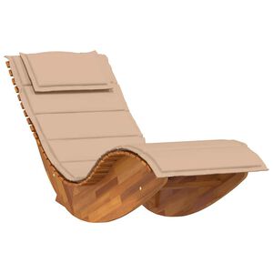 vidaXL Rocking Sun Lounger with Cushion Solid Wood Acacia