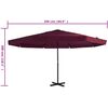 vidaXL Garden Parasol Bordeaux Red Polyester, Aluminum Extra Large