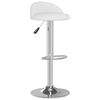 vidaXL Bar Stool Set of 2 White Faux leather, chromed steel Adjustable