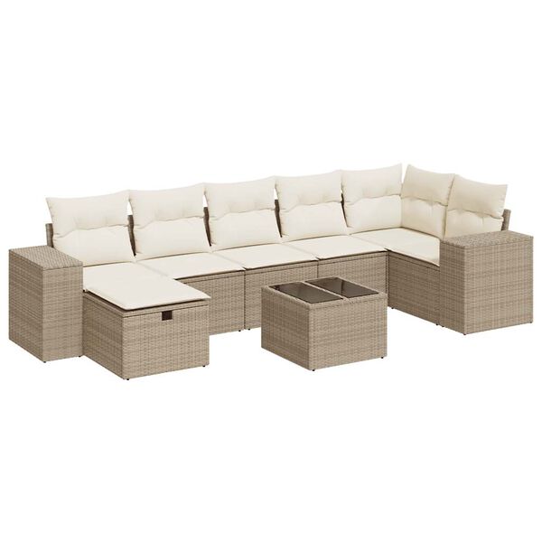 vidaXL Garden Sofa Set Beige, Cream White