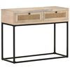 vidaXL Console Table Bleached wood, natural cane, black steel