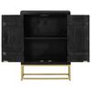 vidaXL Sideboard Black and Gold Solid mango wood Medium Sideboard