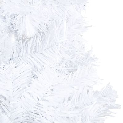 vidaXL Artificial Pre-lit Christmas Tree with Ball Set White 59.1" PVC