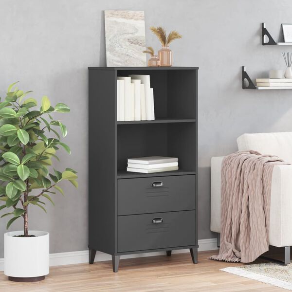 vidaXL Bookshelf Anthracite grey Engineered wood, plastic Medium