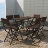vidaXL Patio Furniture Brown PE rattan, powder-coated steel 7 Piece Set