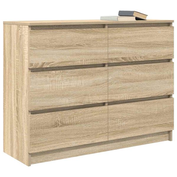 vidaXL Sideboard Sonoma Oak Engineered Wood 39.4 in x 13.8 in x 29.9 in