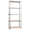 vidaXL 5-Layer Shelves 2 pcs Silver Steel&Engineered Wood