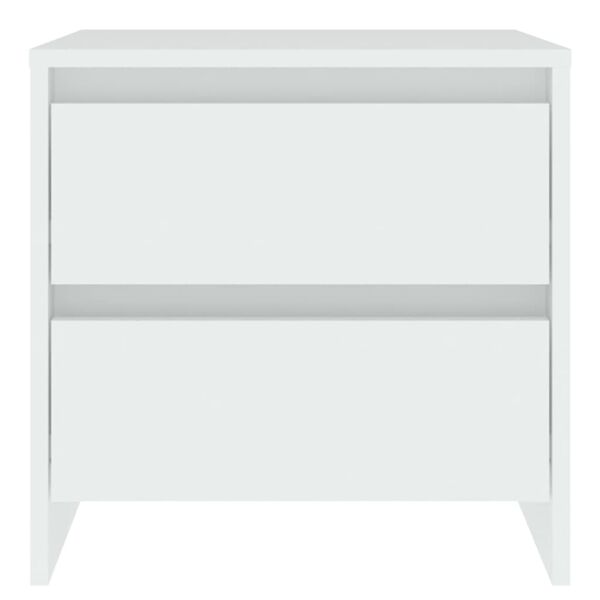 vidaXL Bedside Cabinet Set of 2 White Engineered Wood Medium