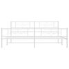 vidaXL Bed Frame White Powder-coated steel Super King Bed Frame