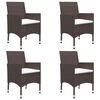 vidaXL Garden Dining Set Brown, Cream White