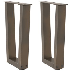 vidaXL Dining Table Leg Natural steel Powder-coated steel 15.0 in