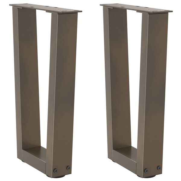 vidaXL Dining Table Leg Natural steel Powder-coated steel 15.0 in