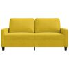 vidaXL 2-seater Sofa Yellow Velvet (100% polyester), metal, foam