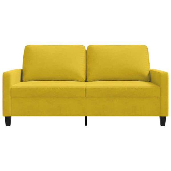vidaXL 2-seater Sofa Yellow Velvet (100% polyester), metal, foam