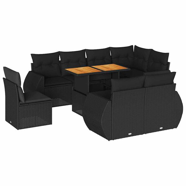 vidaXL Garden Sofa Set Black