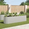 vidaXL Garden Raised Bed Silver Galvanized Steel 126.0 x 31.5 x 31.9 in