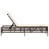 vidaXL Sun Lounger Brown PE rattan