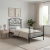 vidaXL Bed Frame Black Powder-coated metal Twin Durable Bed Frame