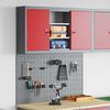 vidaXL Tool Cabinet and Pegboard Set 3 pcs Red 100 x 20 x 115 cm Steel