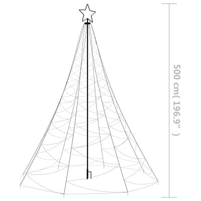 vidaXL Christmas Tree with Metal Post 1400 LEDs Blue 16 ft