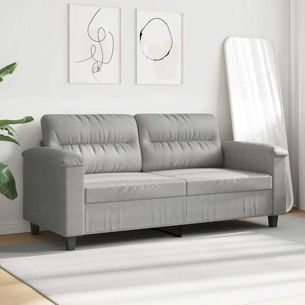 vidaXL 2-seater Sofa Light grey