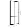 vidaXL Interior Door ESG Glass and Aluminum 40.4"x79.3" Black