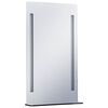 vidaXL Bathroom Mirror Silver Glass, Aluminum 23.6 x 39.4 in Lights