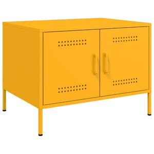 vidaXL Coffee Table Mustard Yellow Cold-Rolled Steel 26.8 x 19.7 x 19.9 in