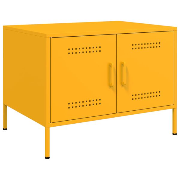 vidaXL Coffee Table Mustard Yellow Cold-Rolled Steel 26.8 x 19.7 x 19.9 in