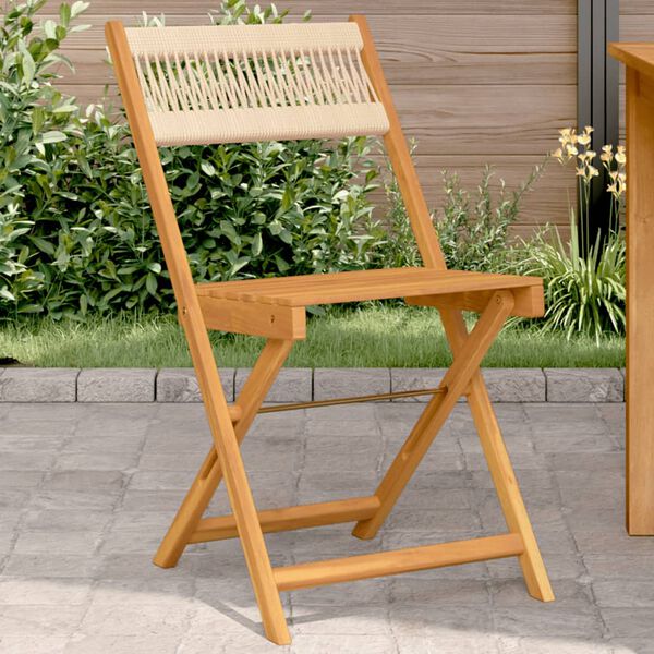 vidaXL Bistro Chair Set of 2 Beige