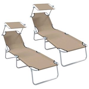 vidaXL Sunlounger Taupe