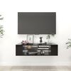 vidaXL TV Cabinet Black Engineered Wood Medium TV Cabinet Rectangular