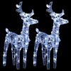 vidaXL Christmas Reindeer Set of 2 Cool White Acrylic Decorative Inlays