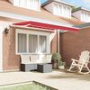 vidaXL Retractable Awning Red 137.80 x 78.74 in Fabric