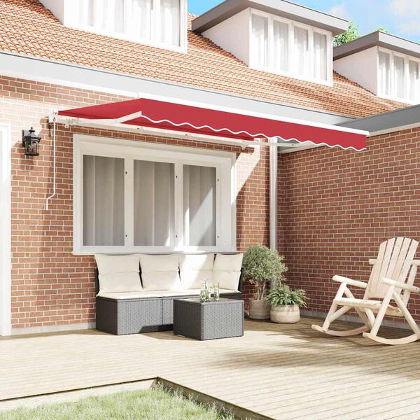 vidaXL Retractable Awning Red 137.80 x 78.74 in Fabric