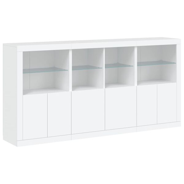 vidaXL Sideboard White Engineered wood, glass Large Sideboard
