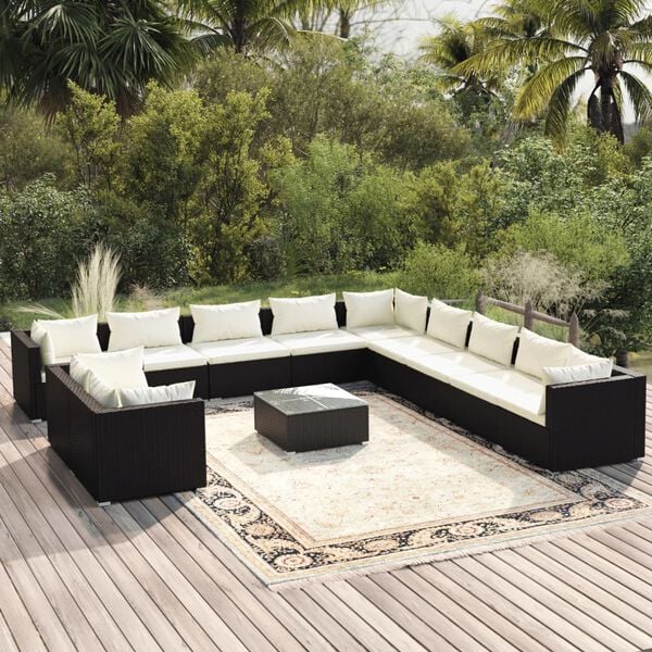 vidaXL Garden Lounge Set Black