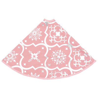 vidaXL Luxury Christmas Tree Skirt with Sock Pink 59.1" Fabric