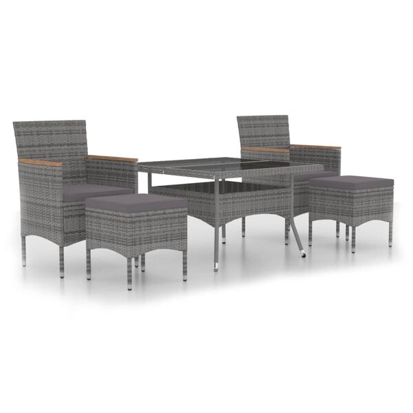 vidaXL Garden Dining Set Grey