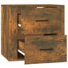 vidaXL Wall-mounted Bedside Cabinet Smoked oak Engineered wood Small