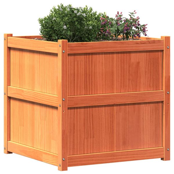 vidaXL Garden Planter Wax brown Solid pine wood 27.6 in Planters