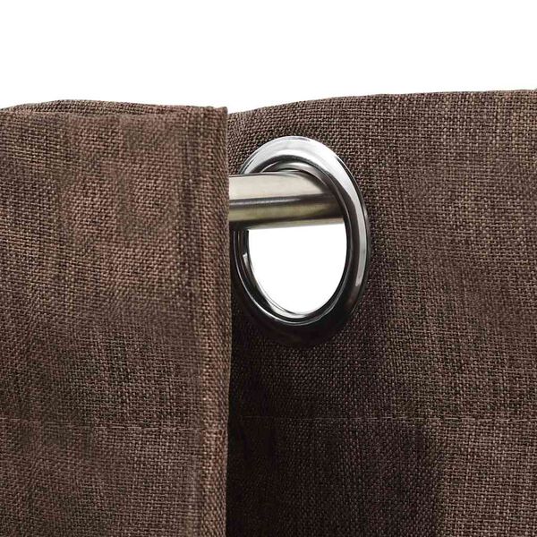 vidaXL Linen-Look Blackout Curtain with Grommets Taupe 290x96.5 "