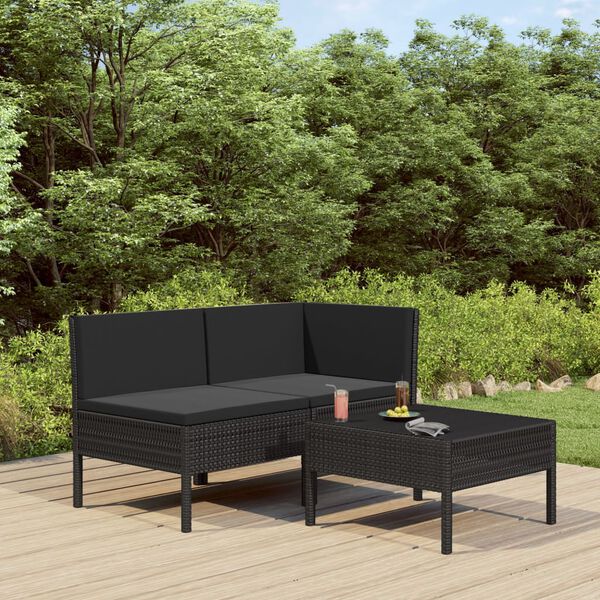 vidaXL Garden Furniture Set Black