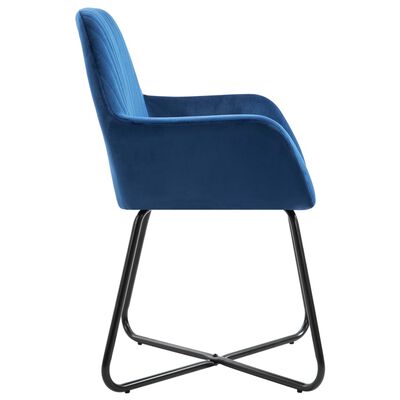 vidaXL Dining Chairs 2 pcs Blue Velvet
